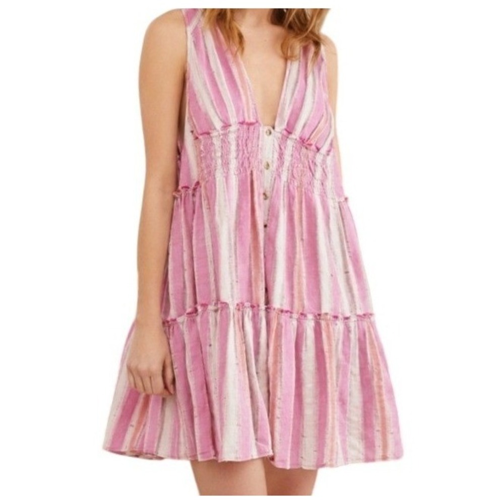Free People Womens S Do It Again Mini Babydoll Grunge Frayed‎ Dress